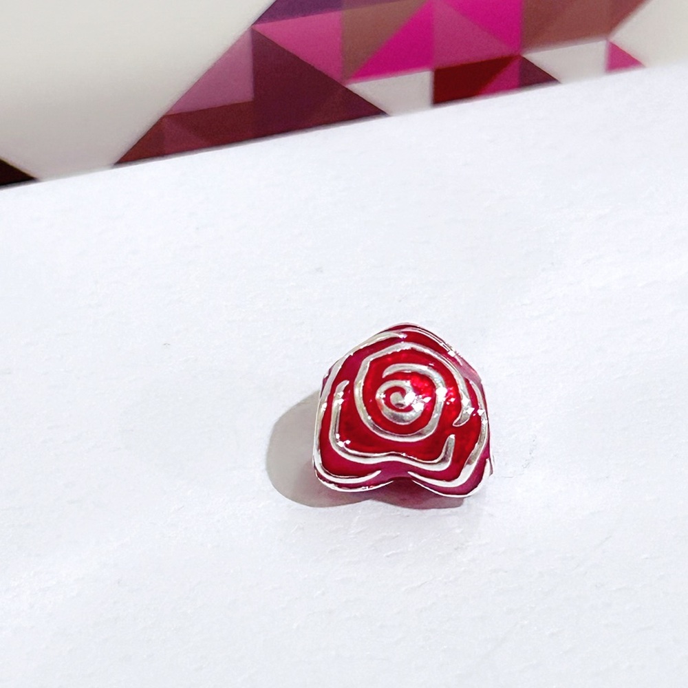 Pandora Red Rose Heart Charm w/box - Picture 7 of 11